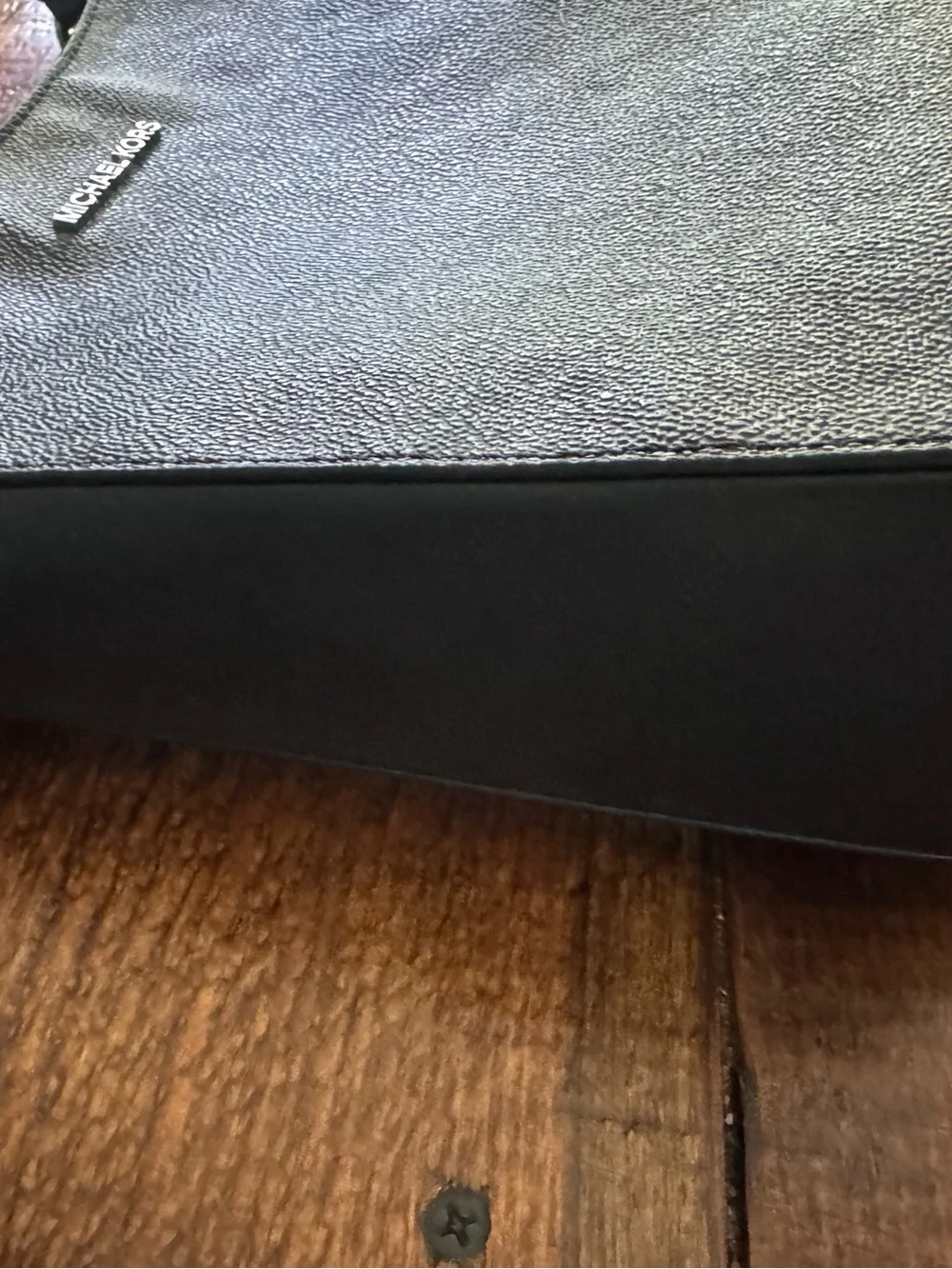 Michael Kors Black Logo-Print Messenger Bag with Branded Strap